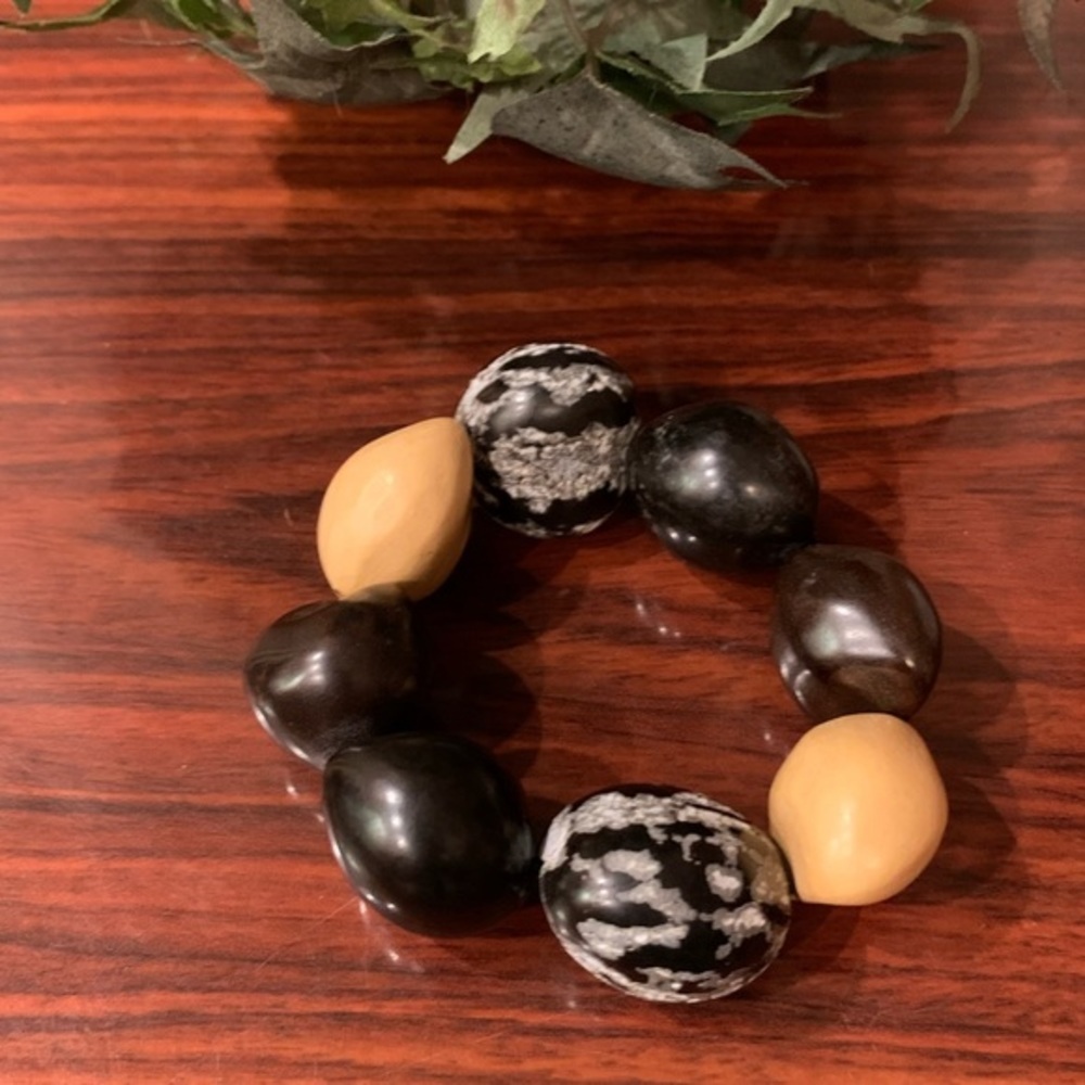 Large Wooden Bead Bracelet